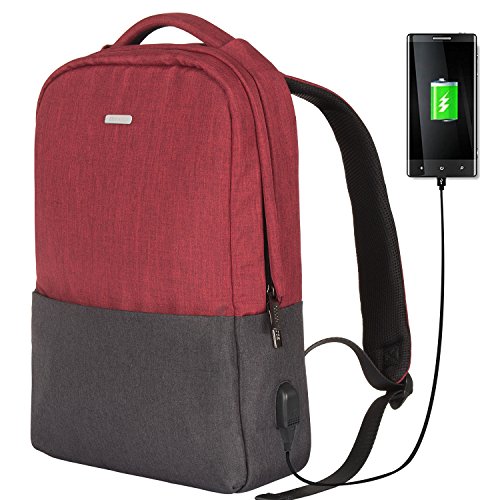 OSOCE School Backpack Slim Laptop Bag with USB Charging Port Durable Casual Daypack Suitable for ...