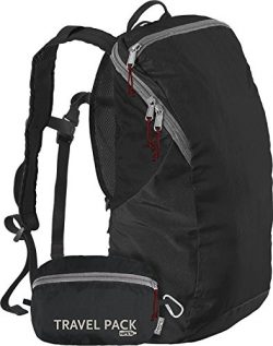 ChicoBag Travel Pack rePETe Compact Recycled Backpack – Jet Black