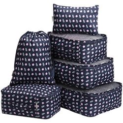 LANGRIA Foldable Packing Cubes Set for Travel Luggage Suitcase Bag Organizers for Underwear Shir ...