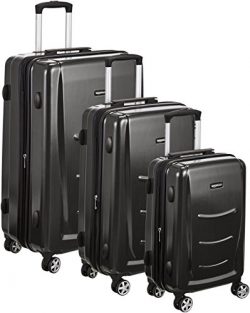 AmazonBasics Hardshell Spinner Luggage – 3-Piece Set (20″, 24″, 28″), Sl ...