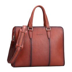 Banuce Genuine Leather Briefcase for Women Tote Handbag Laptop Messenger Attache