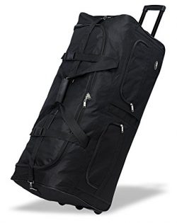 40″ Black Heavy Duty Polyester Large Rolling Duffel Bags/travel/duffle on Wheel
