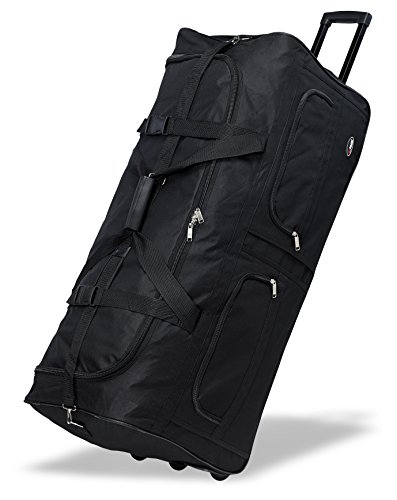 40&quot; Black Heavy Duty Polyester Large Rolling Duffel Bags/travel/duffle on Wheel - LuggageBee ...
