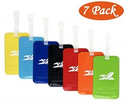 Bright Colorful Luggage Tags, Soft Assorted Suitcase Luggage Bag Tags by Aphlos (7 Colors)