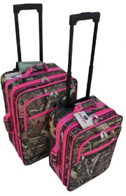 EXPLORER 2 pcs Mossy Oak Luggage Set Wheel Realtree Like Tactical Hunting Camo Heavy Duty Duffel ...