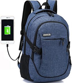 Laptop backpack for men back pack College computer packs,with USB Charging Port Lightweight Trav ...