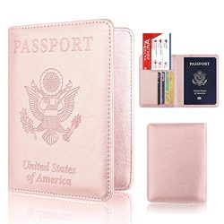 Duseedik Promotion# Leather Passport Holder Wallet Cover Case RFID Blocking Travel Wallet (A)