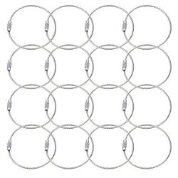 BlueCosto (20-Pack-Silver) Ultra Tough Stainless Steel String Wire Luggage Tags Loop Key Rings 6 ...