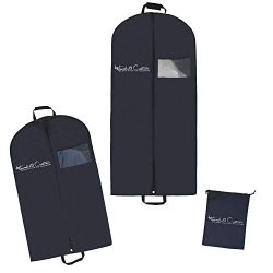 Premium Breathable Garment Bags for Travel – Set of 2 Garment Bags with Clear Viewing Wind ...