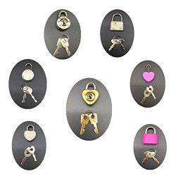 Guaishou Mix Color Style Mini Heart Luggage Locks Padlocks Archaize Lock with Keys Pack of 7pcs