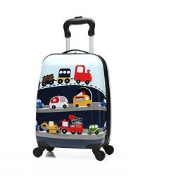 Winsday 18″ Kids Carry On Luggage Upright Hard Side Hard Shell Suitcase Travel Trolley Lug ...