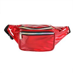 Holographic Fanny Pack for Women – Waist Fanny Pack with Adjustable Belt for Rave, Festiva ...