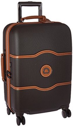 Delsey Luggage Chatelet Hard+, Carry On Luggage, Lightweight Spinner Suitcase, Chocolate Brown