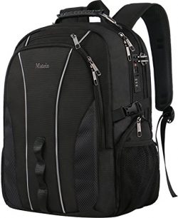 Large Travel Backpack, TSA Friendly Business Computer Backpack with Security Lock/USB Charging P ...