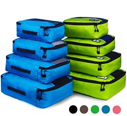 Packing Cubes, Idesort Travel Luggage Organizer Mixed Color Set(green/blue)