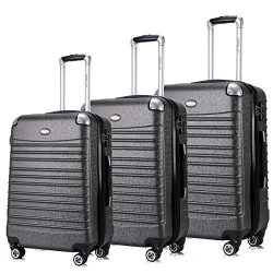 Expandable Luggage Set, TSA Lightweight Spinner Luggage Sets, Carry On Luggage 3 Piece Set Free  ...
