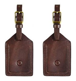 Leather Luggage Bag Tags | Privacy Flap Travel ID Case | Suitcase Name Tags By Aaron Leather (Ca ...