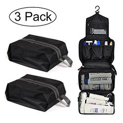 Travel Toiletry Bag with 2 Pcs Shoe Bags Waterproof Storage Organizer Bag with Zipper for Men Women