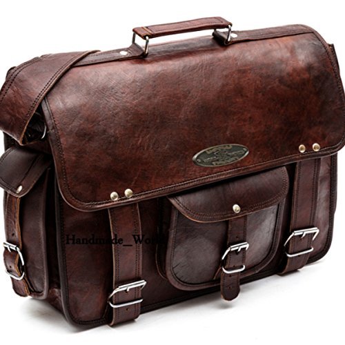 Handmade_World leather messenger bags for men women 18&quot; mens briefcase laptop bag best computer ...