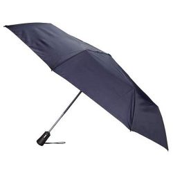 Totes Titan Compact Travel Umbrella, Automatic Open/Close, Navy