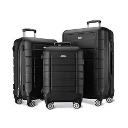 SHOWKOO Luggage Sets Expandable Suitcase Double Wheels TSA Lock 3pcs