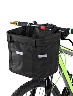 Lixada Bicycle Front Basket Removable Waterproof Bike Handlebar Canvas Basket Pet Carrier Frame Bag
