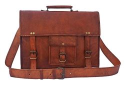 Rustic Town 18 inch Genuine Leather Messenger Bag – Crossbody Laptop Satchel