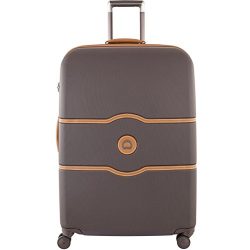 Delsey Luggage Chatelet Hard+, Large Checked Luggage, Hard Case Spinner Suitcase, Chocolate Brown