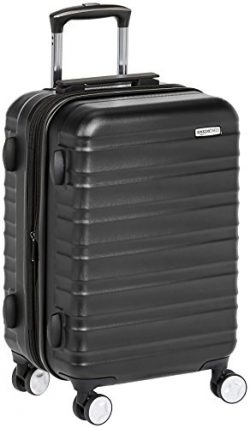 AmazonBasics Premium Hardside Spinner Luggage with Built-In TSA Lock – 20-Inch Carry-on, Black