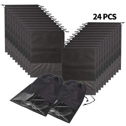 24PCS Travel shoe bags waterproof non-woven with rope for men and women large shoes storage pouc ...