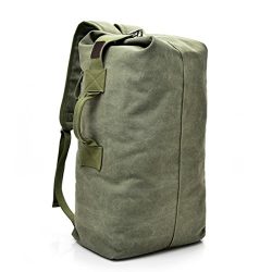 Outdoor Travel Men Backpack, Hiking Camping Canvas Vintage Neutral Rucksack High Capacity Satche ...