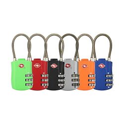 Loouer Luggage Lock,Travel TSA Luggage Lock 3 Digit Combination Suitcase Locks (Color : Red)