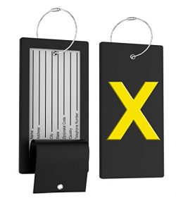 Luggage Tag Initial Bag Tag – Fully Bendable Tag w/ Stainless Steel Loop