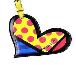 Romero Britto Heart Luggage Tag Name Bag Card Holder Travel Suitcase Baggage New