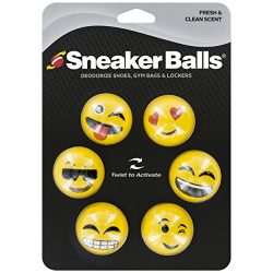 Sof Sole Sneaker Balls Shoe Gym Bag and Locker Deodorizer, Emoji, 3-Pair