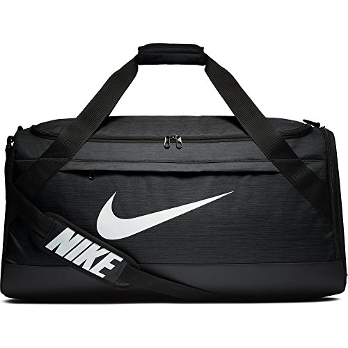 NIKE Brasilia Duffel Bag, Black/Black/White, Large - LuggageBee ...