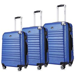 Expandable Luggage Set, TSA Lightweight Spinner Luggage Sets, Carry On Luggage 3 Piece Set Free  ...