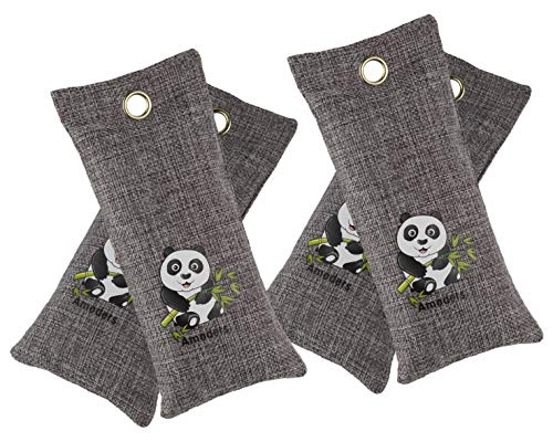 Amoders 4Pack Mini Air Purifying Bags kit, Activated Bamboo Charcoal