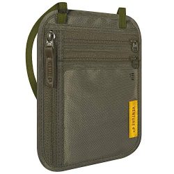 VENTURE 4TH Travel Wallet | RFID Passport Holder | Security Neck Pouch (Green)