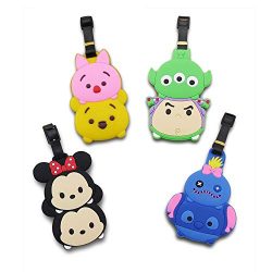 Finex Set of 4 – Tsum Tsum Mickey Mouse Minnie Mouse Travel Luggage ID Tag for Bags Suitca ...