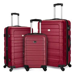 FOCHIER 3 Piece Luggage Sets Hardshell Expandable Suitcase with TSA Lock