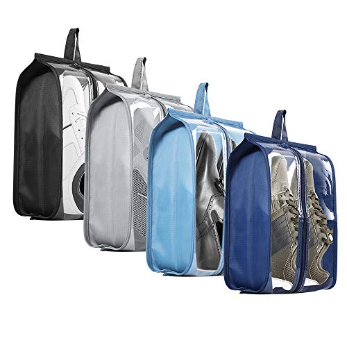 Shoe Bags for Travel – Tinbrot Zipper Storage Organizer Bag Transparent Waterproof Tote Po ...