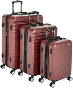 AmazonBasics Premium Hardside Spinner Luggage with Built-In TSA Lock – 3-Piece Set (20R ...