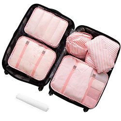 Lonew 7Pcs Packing Cubes, Travel Luggage Packing Organizers – Multi-functional Clothing So ...