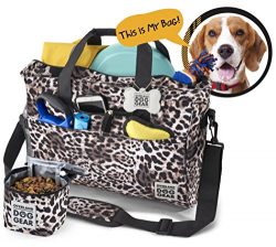 Dog Travel Bag – Day Away Tote For All Size Dogs – Includes Bag, Lined Food Carrier, ...