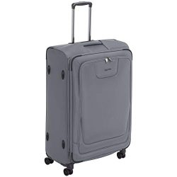 AmazonBasics Premium Expandable Softside Spinner Luggage With TSA Lock- 29 Inch, Grey