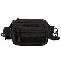 HYOUSANN Utility Waist Pack 4-Way Pouch Bag Molle Handbag Money Belt black