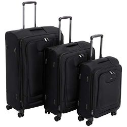 AmazonBasics Premium Expandable Softside Spinner Luggage With TSA Lock 3-Piece Set – 21/25 ...