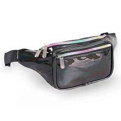 Holographic Fanny Pack for Women – Waist Fanny Pack with Adjustable Belt for Rave, Festiva ...