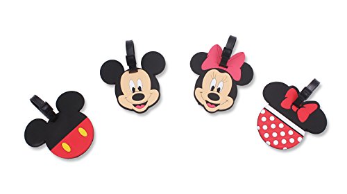 Finex Set of 4 – Mickey Mouse Minnie Mouse Travel Silicone Luggage Tags Bag Tag Adjustable ...